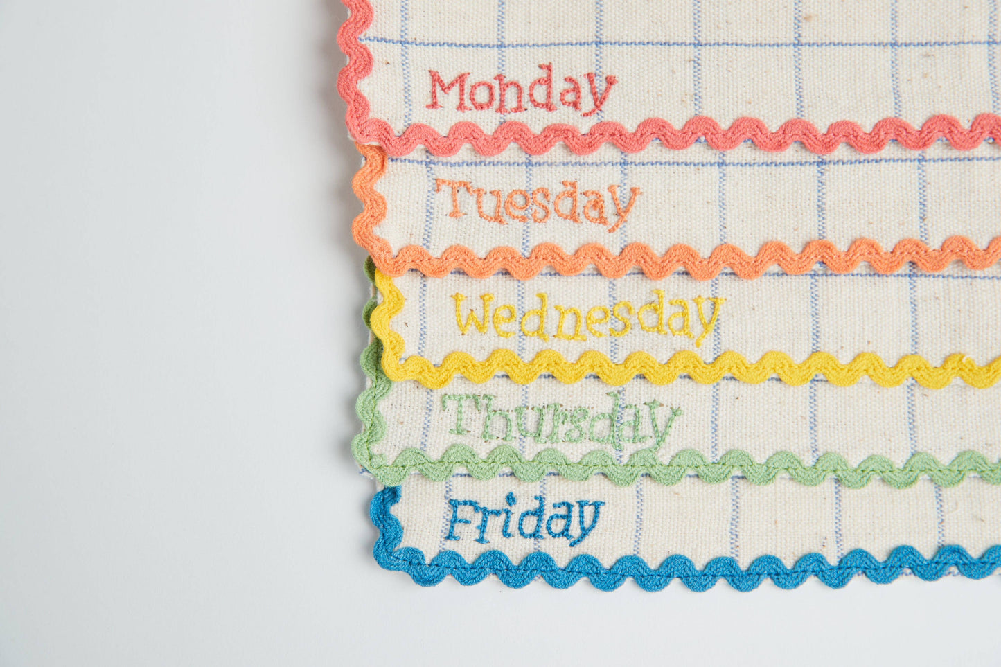 Handwoven Days Of The Week Lunchbox Napkins