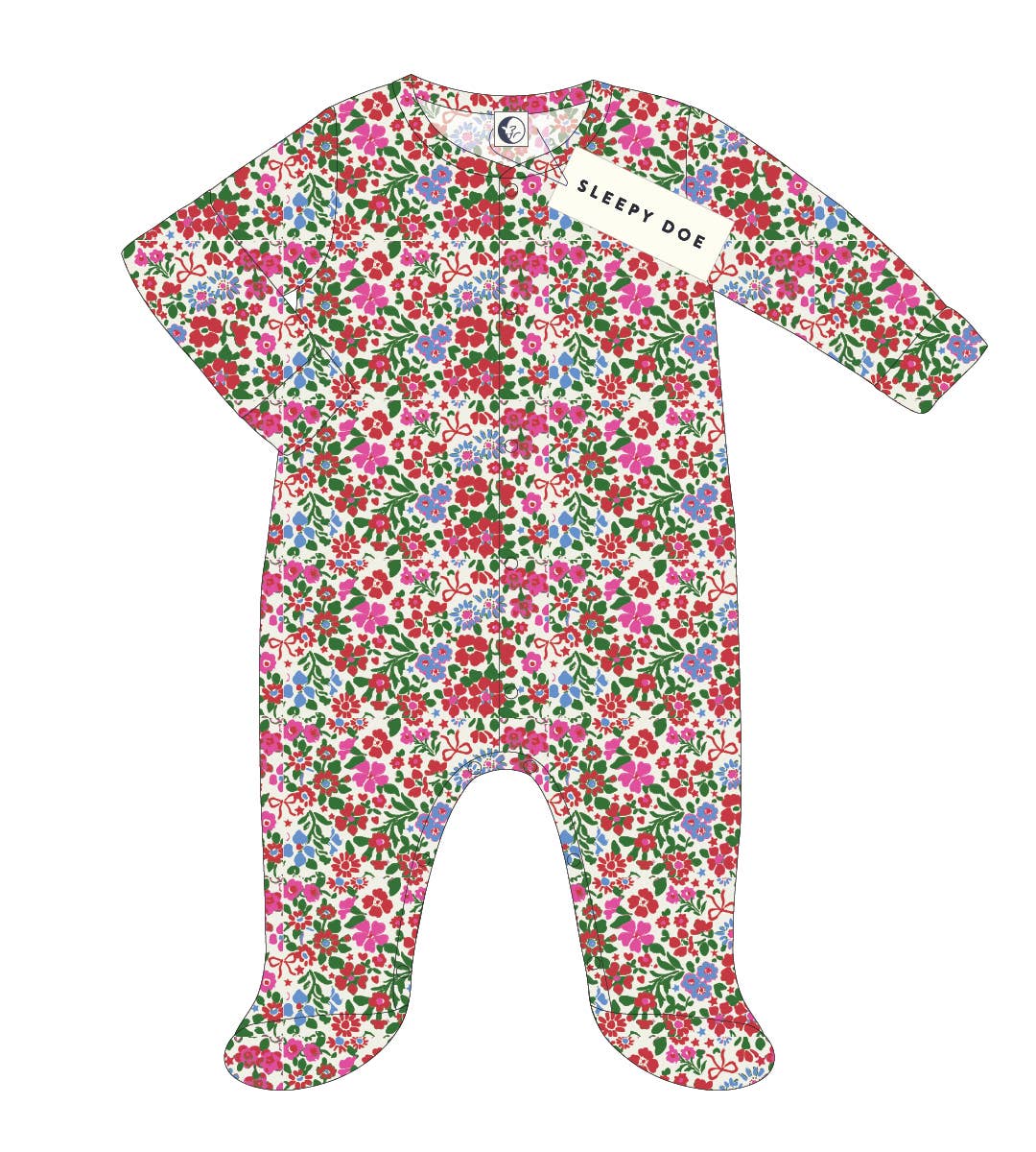 Holiday Baby Sleepsuit, Festive Floral