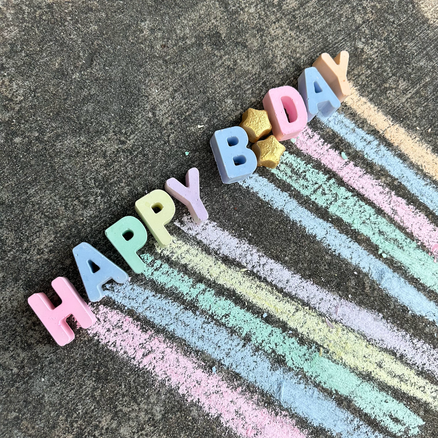 Happy Birthday Gift Box Handmade Sidewalk Chalk