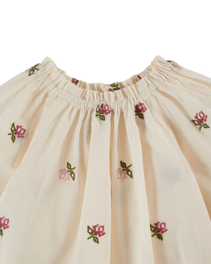 Floral Embroidered Blouse, All Over Rose