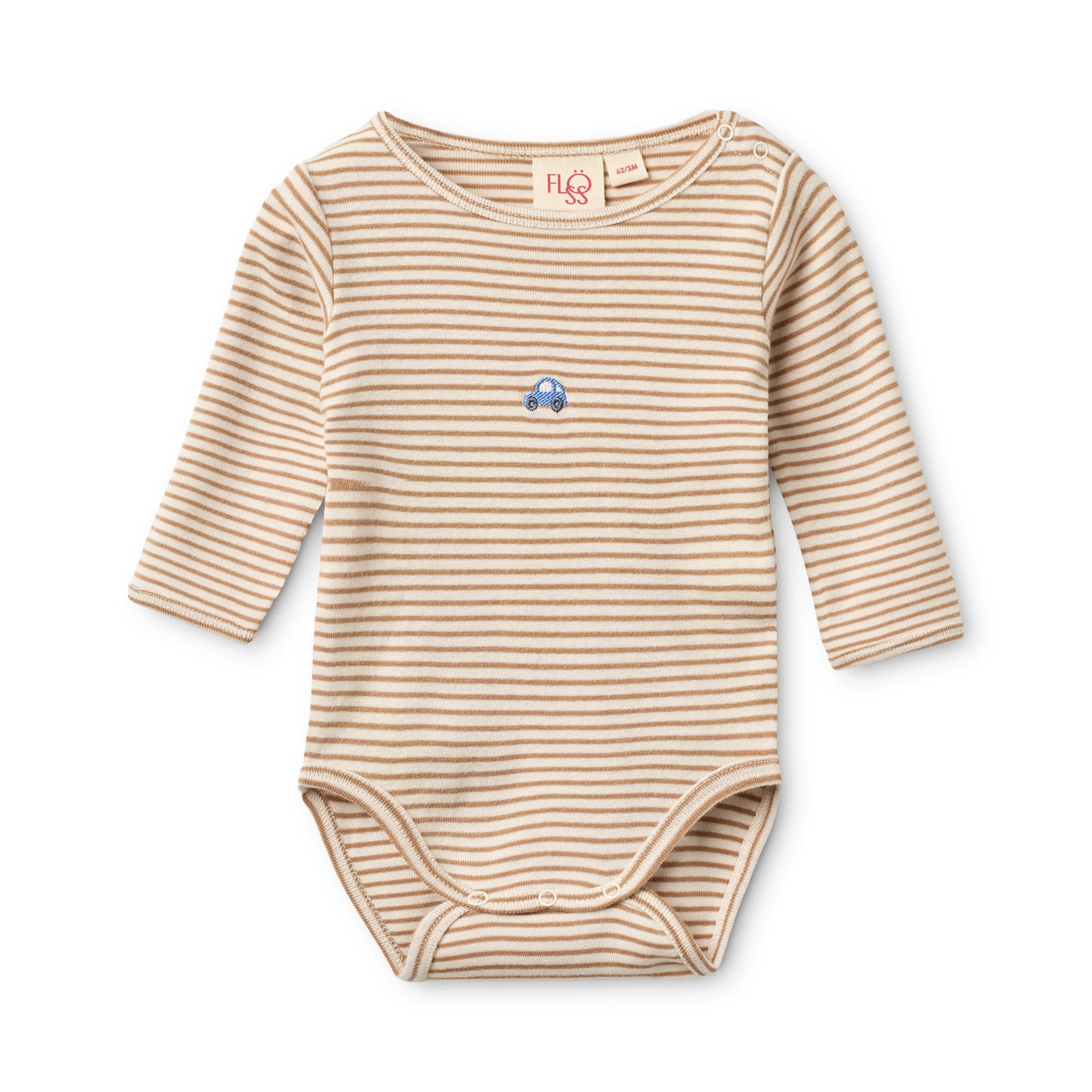 Fresa Onesie, Light Brown Stripe