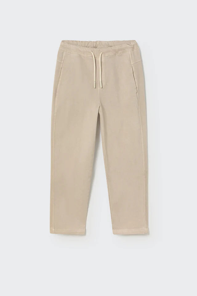 Cotton Peach Twill Pants, Stone