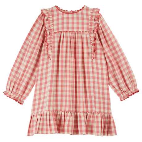 Emile et Ida Gingham Dress, Rose Pink