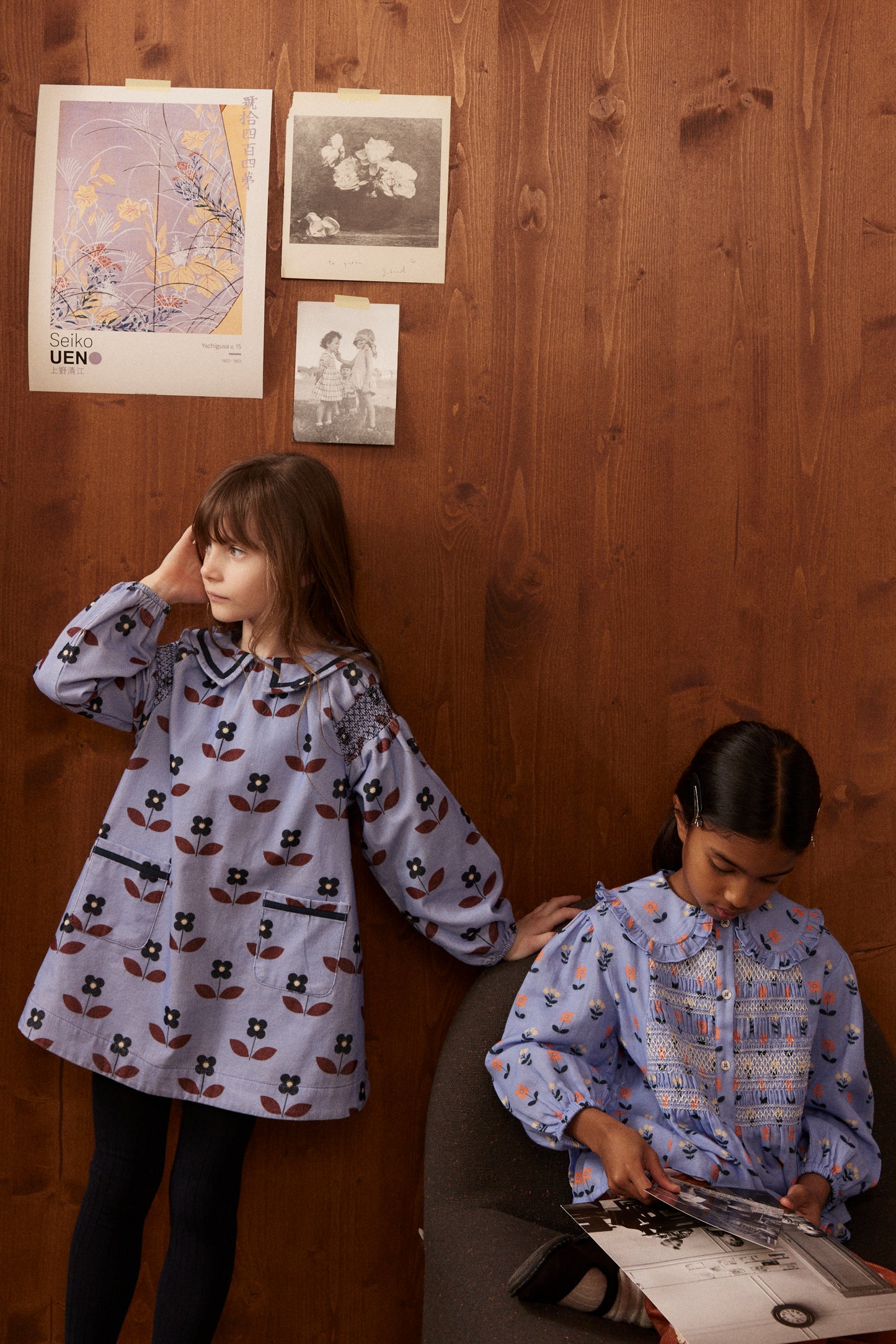 Martha Dress, Flora Blue