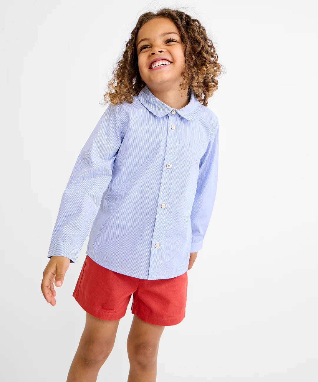 Jeffie Shirt, Blue Pinstripe