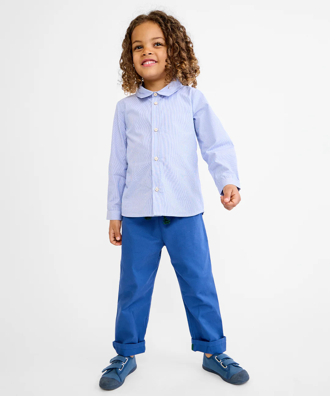 Jeffie Shirt, Blue Pinstripe