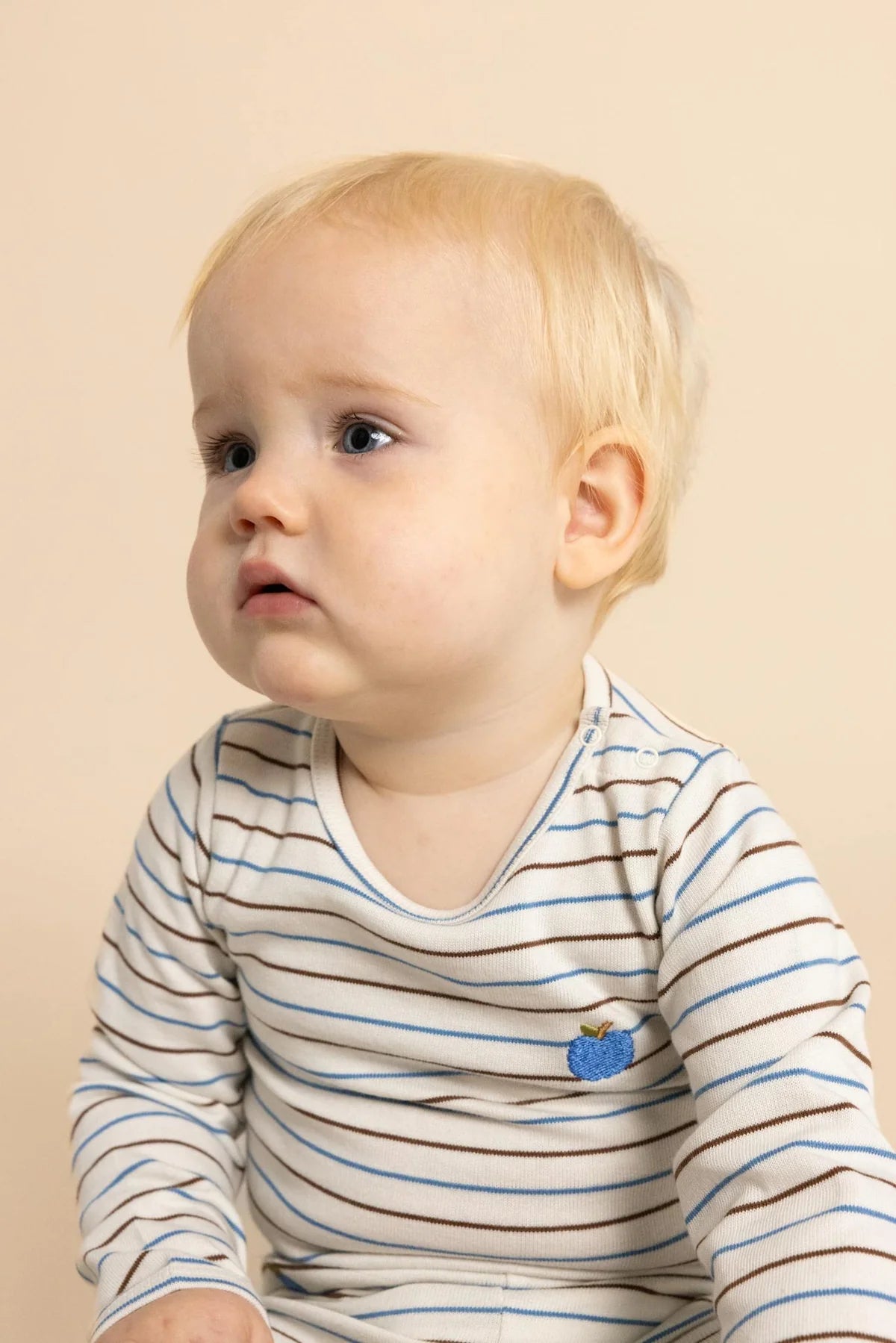 Emil Onesie and Pant Set, Brown-Blue Stripe