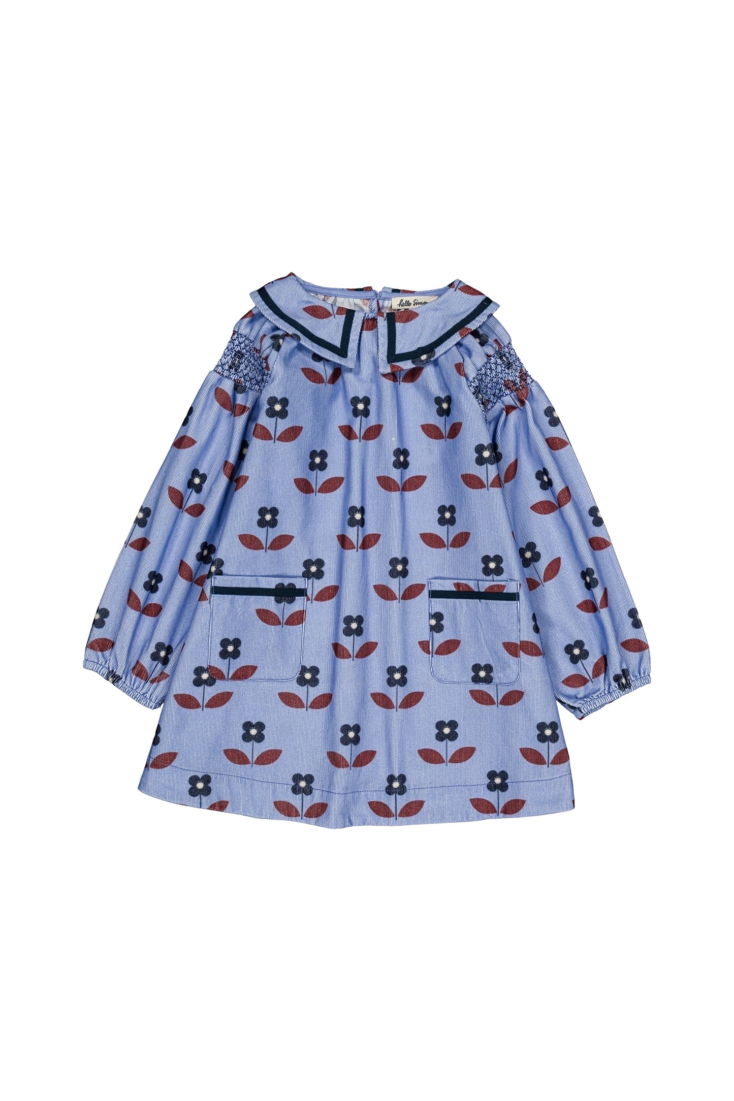 Martha Dress, Flora Blue