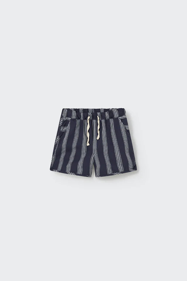 Cozmo Organic Striped Shorts, Navy