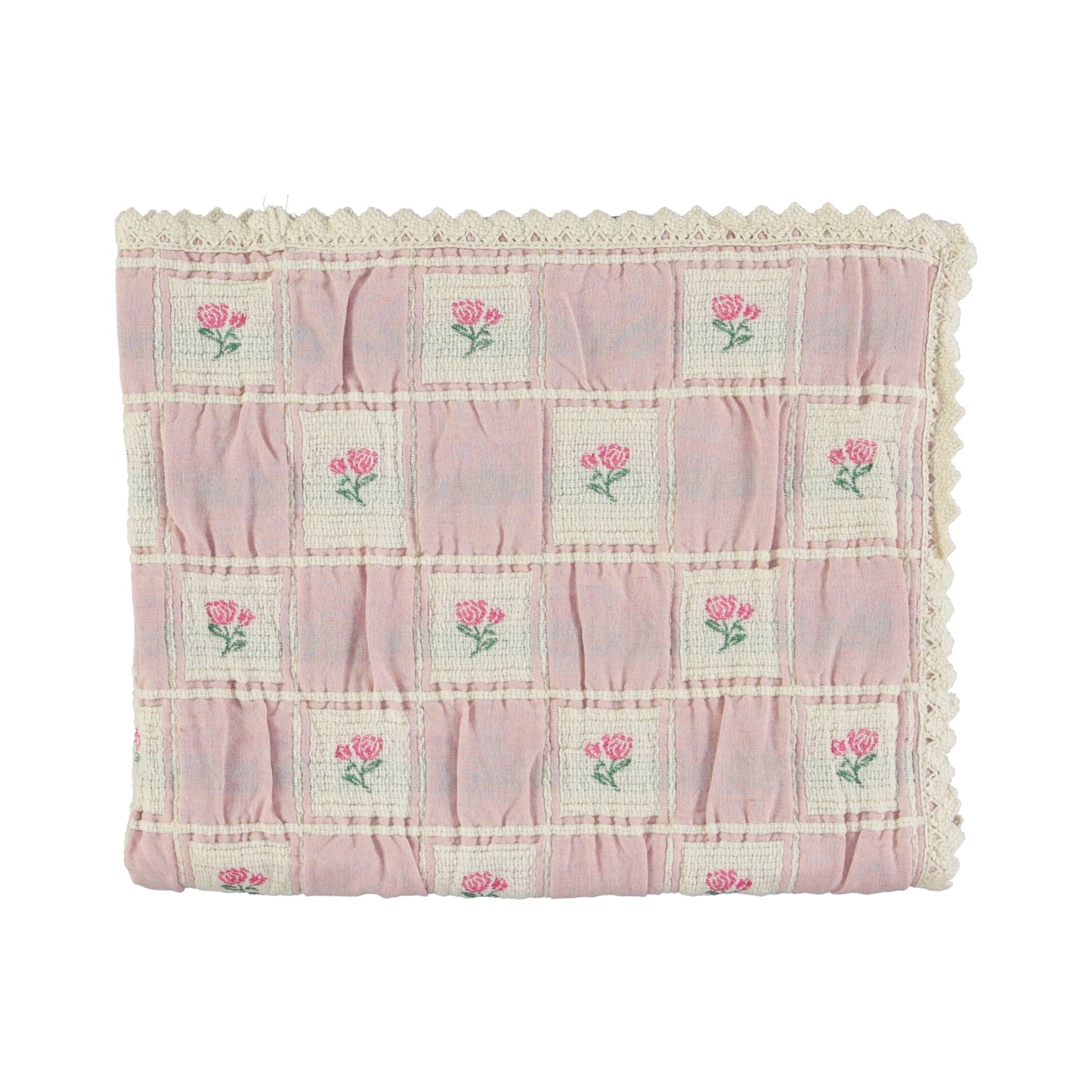 Bebe Organic Rosette Blanket, Vintage Rose