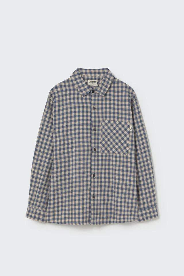 Gingham Flannel Shirt, Stone