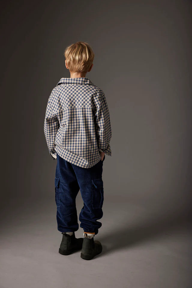 Gingham Flannel Shirt, Stone