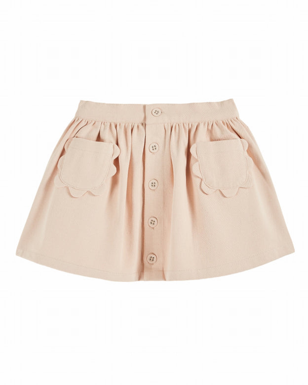 Jupe Poche Fleurs Canvas Skirt, Pastel