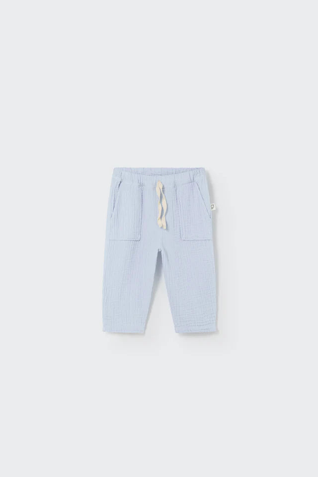 Cozmo Soft Gauze Baby Pant, Sky Blue