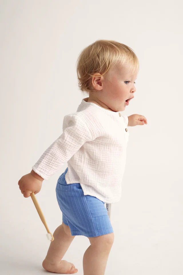 Cozmo Soft Gauze Baby Shirt, Ivory