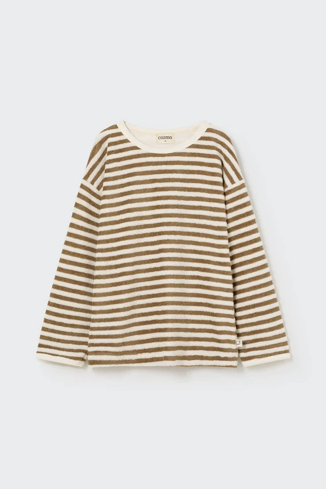 Cozmo Organic Striped Terrycloth Sweatshirt