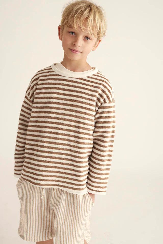 Cozmo Organic Striped Terrycloth Sweatshirt