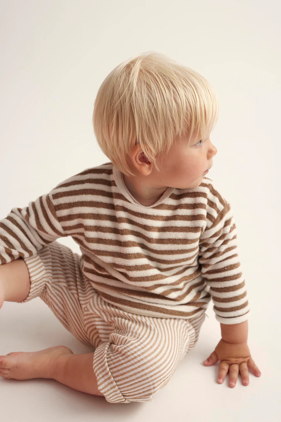 Cozmo Organic Striped Terrycloth Sweatshirt