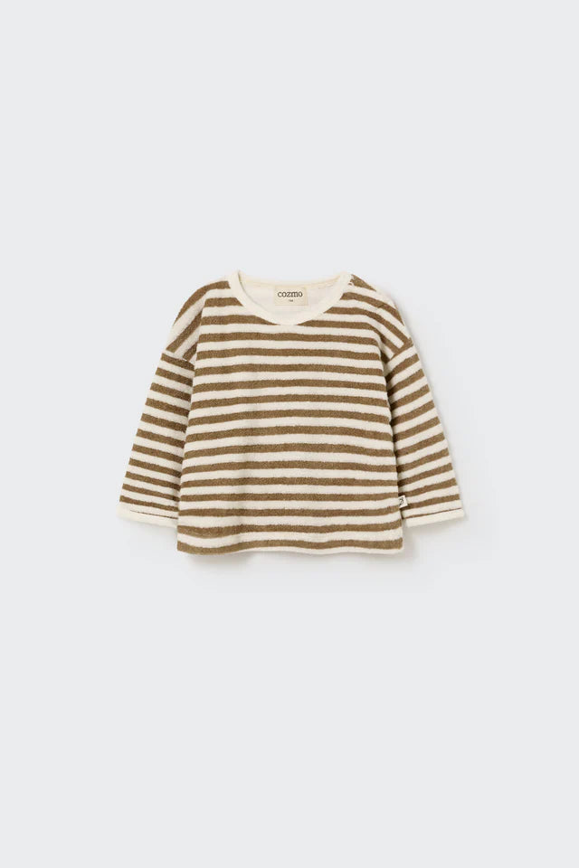 Cozmo Organic Striped Terrycloth Sweatshirt