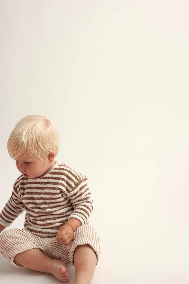 Cozmo Organic Striped Terrycloth Sweatshirt