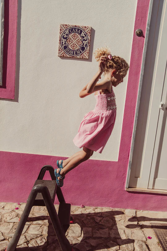 Tessa Dress, Pink Gingham