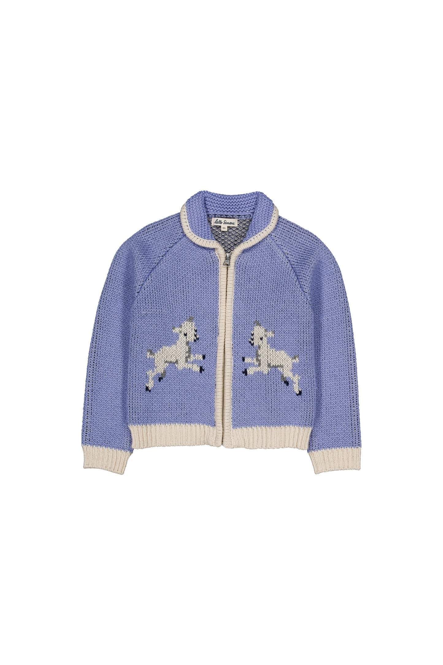Zipply Cardigan, Jacquard Lamb