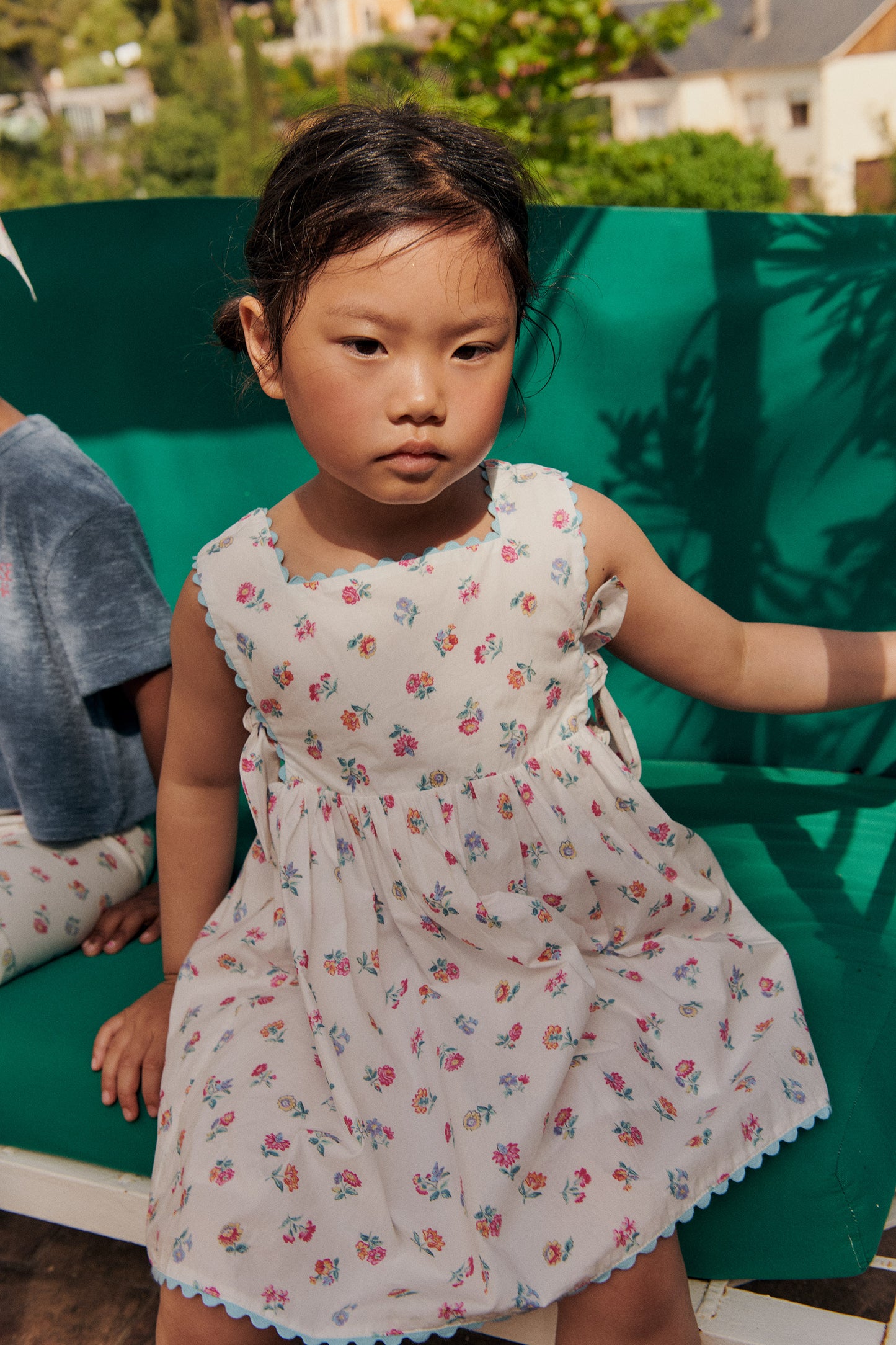 Aloisa Dress, White Felicita Flowers