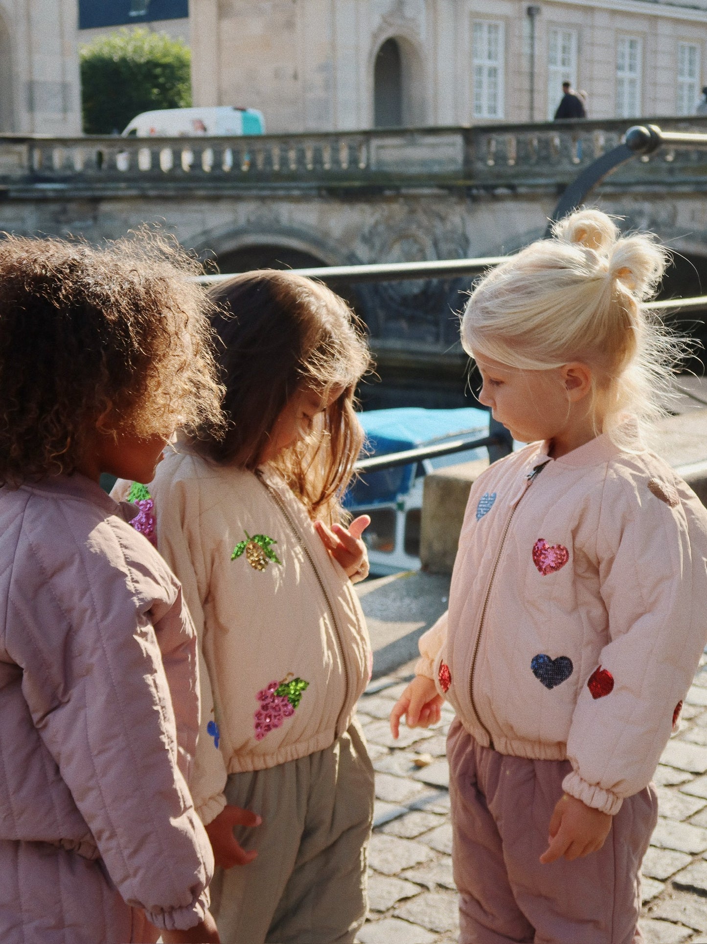 Juno Sequin Bomber Jacket, Cameo Rose
