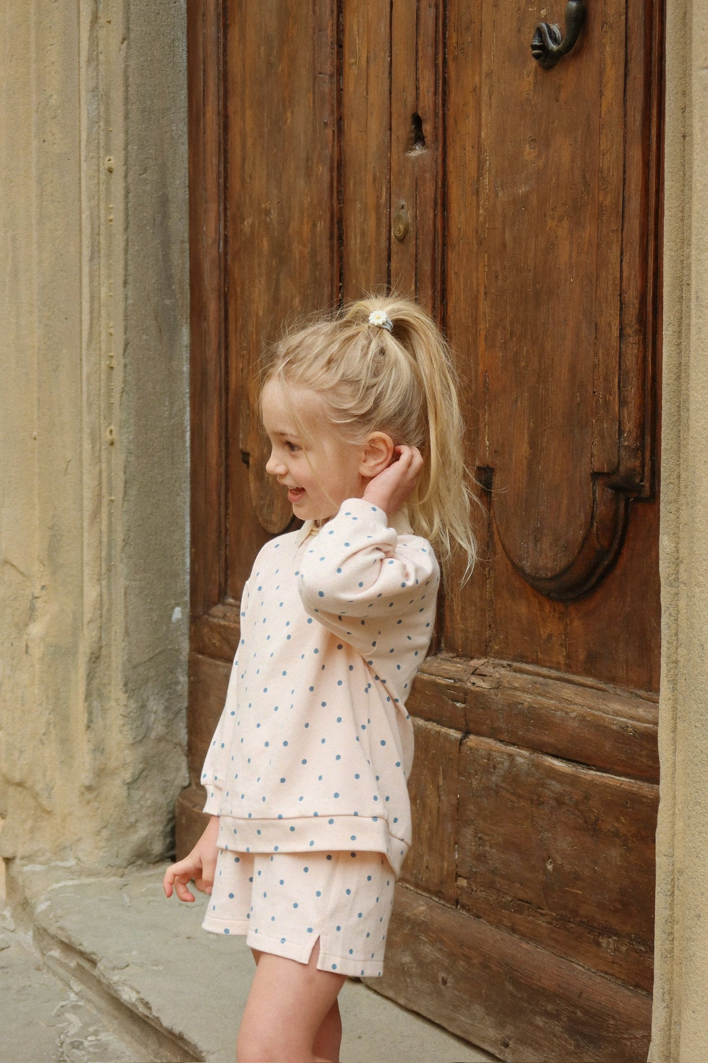 Spotty Sweat Shorts, Rosewater Dot