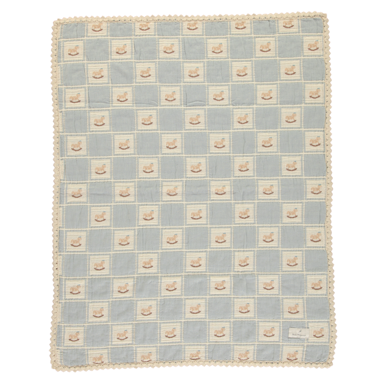 Rocking Horse Blanket, Blue Horse Patchwork
