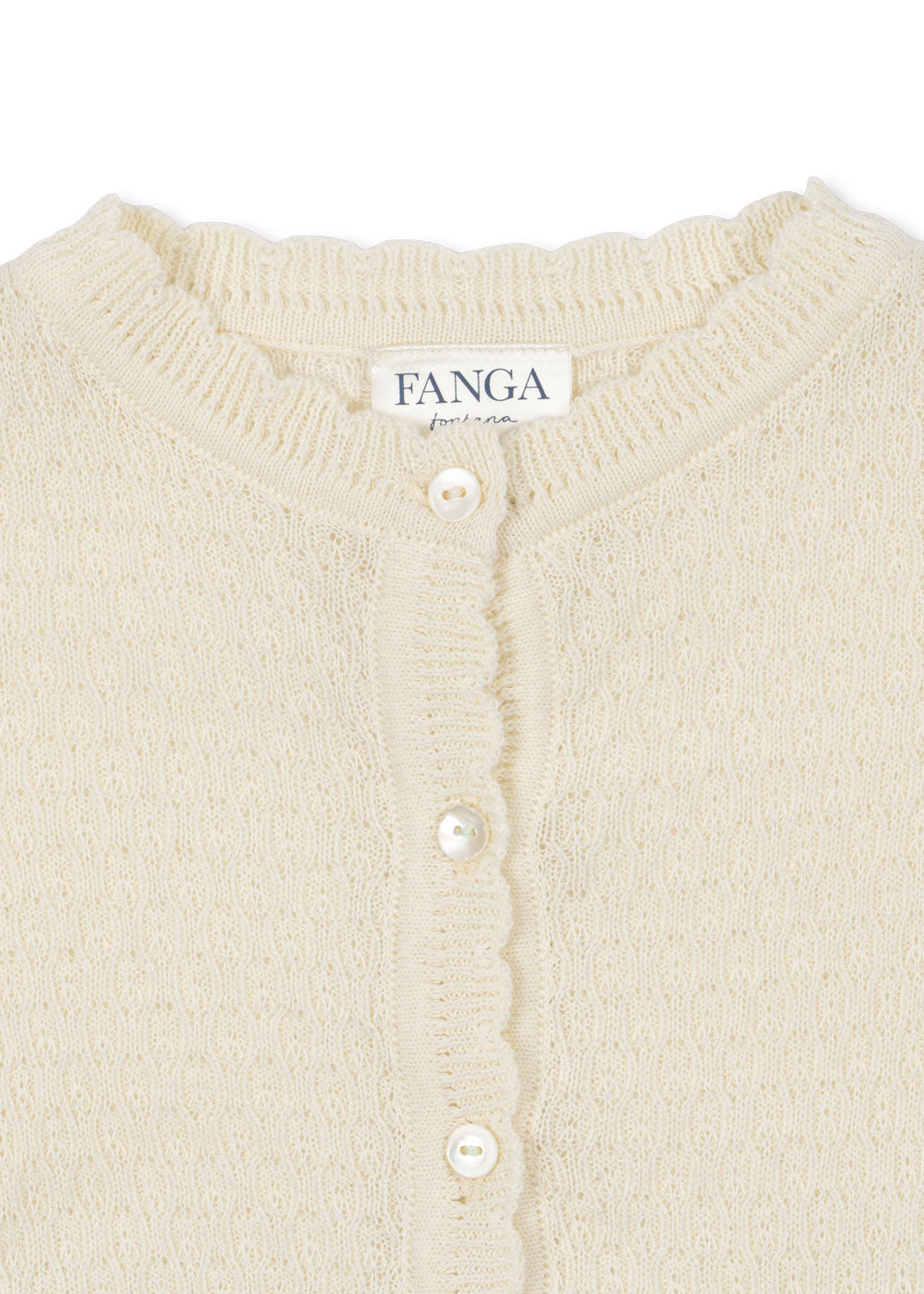 Venti Pointelle Cardigan, Antique White