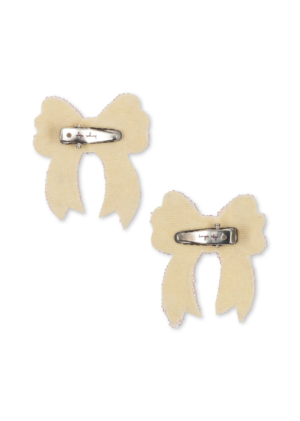2 Pack Sequin Bow Hair Clip, Cameo Rose
