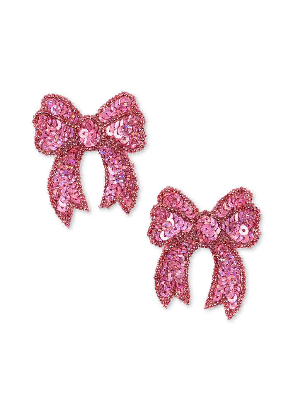 2 Pack Sequin Bow Hair Clip, Rapture Rose