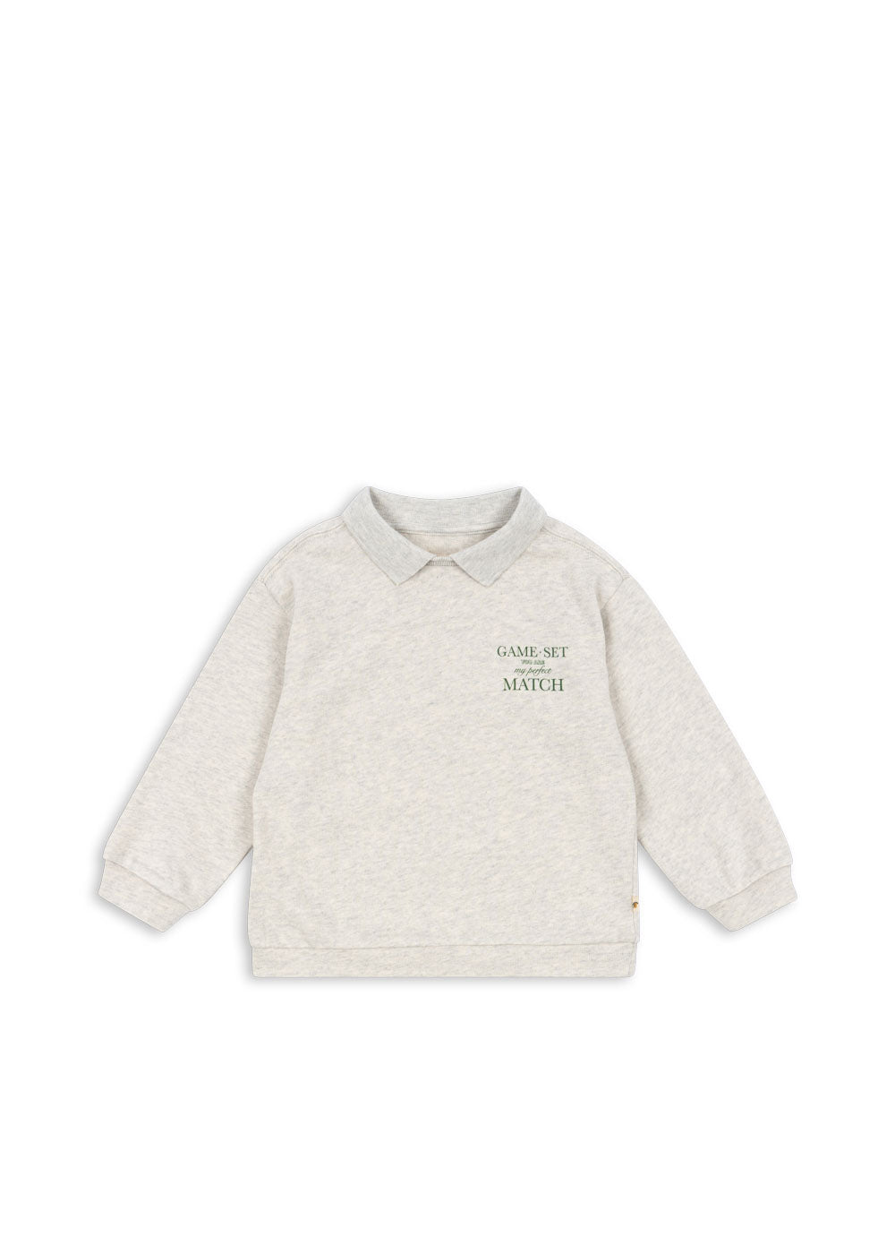 Spotty LS Polo, Off White Melange