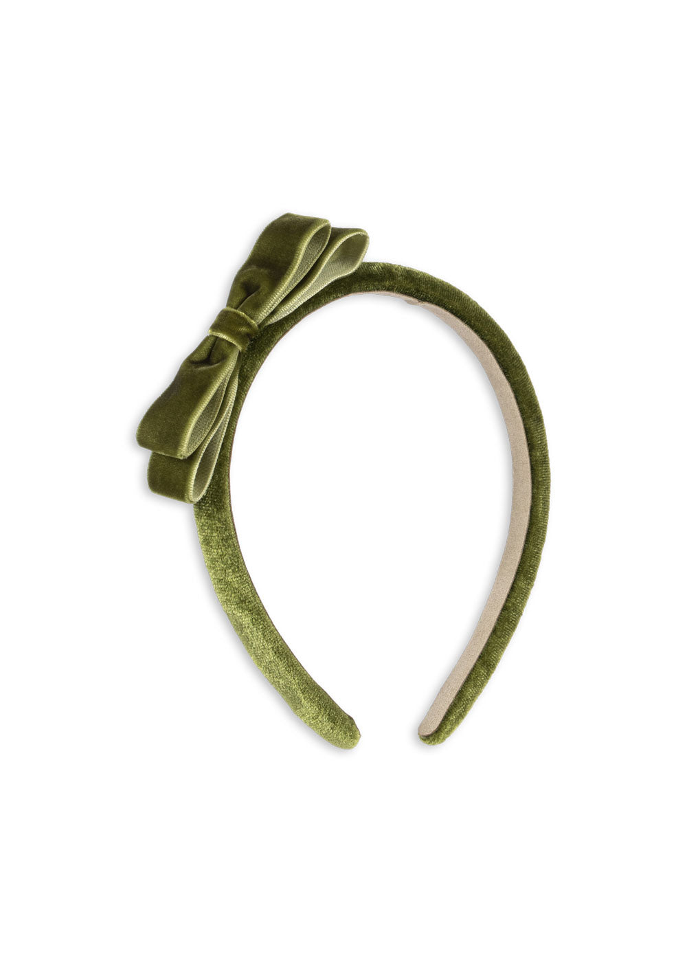 Velvet Bow Hairbrace, Green