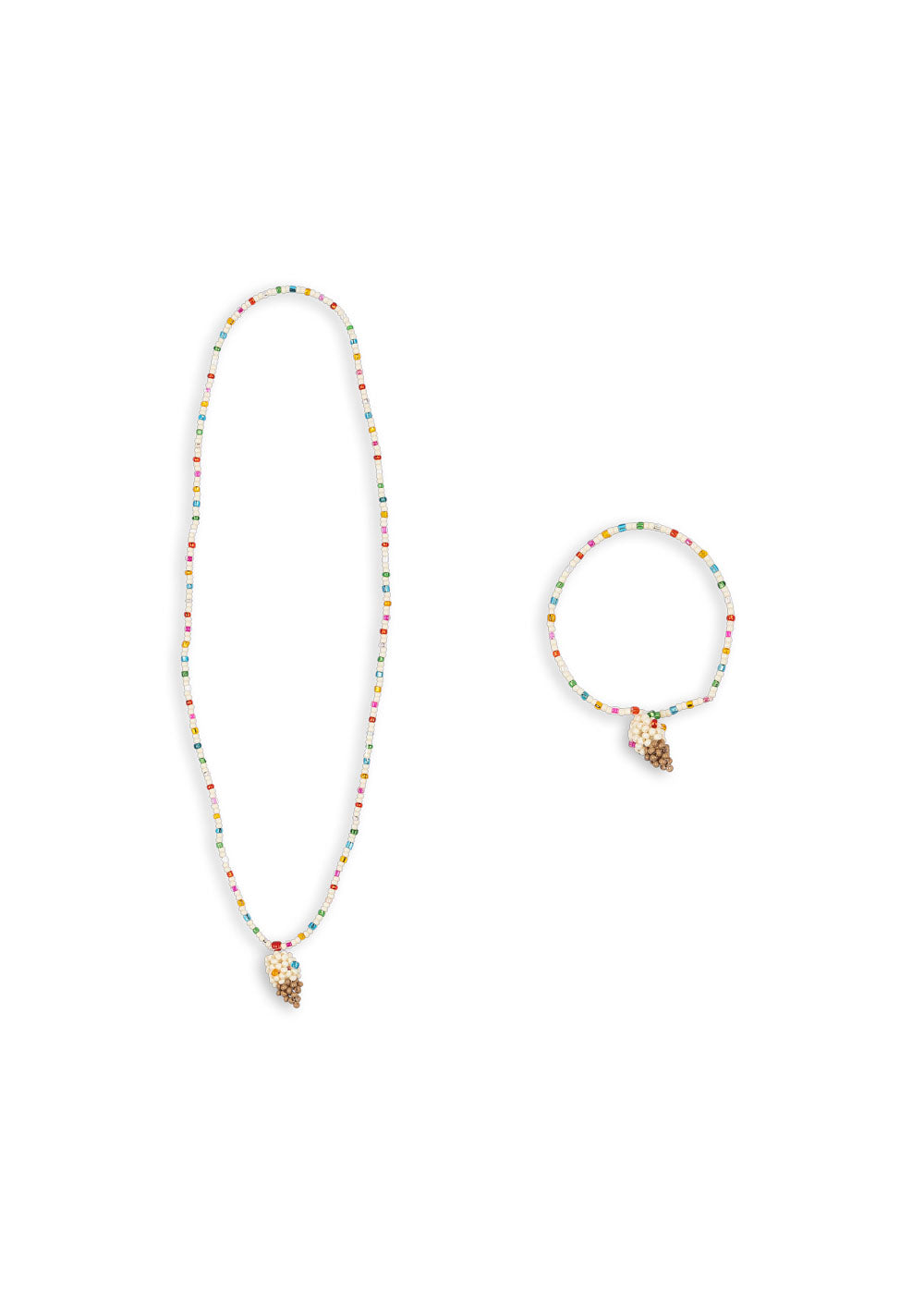 Ice Cream Necklace and Bracelet Set, Multi