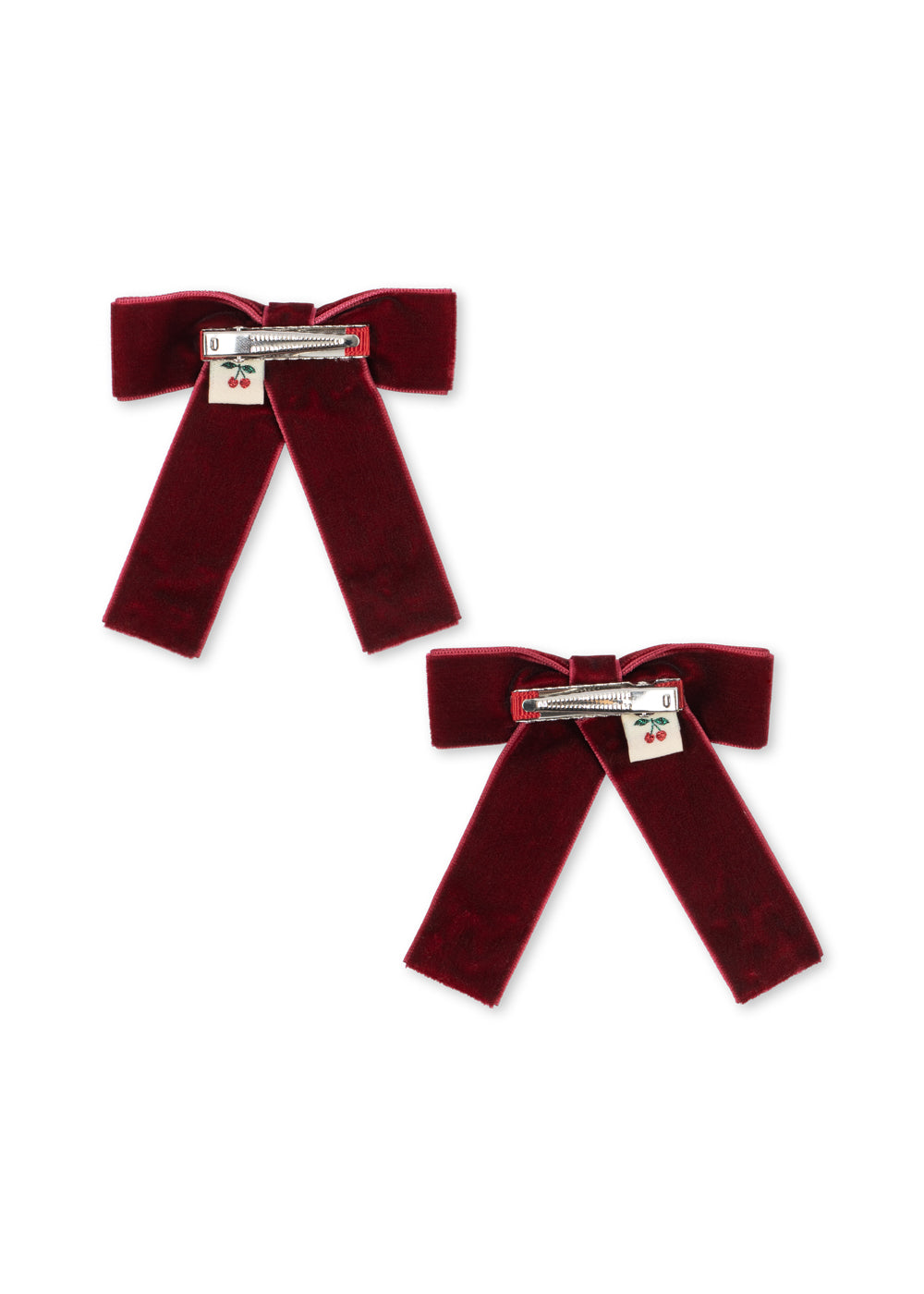 2 Pack Juliette Bow Hair Clip, Rio Red