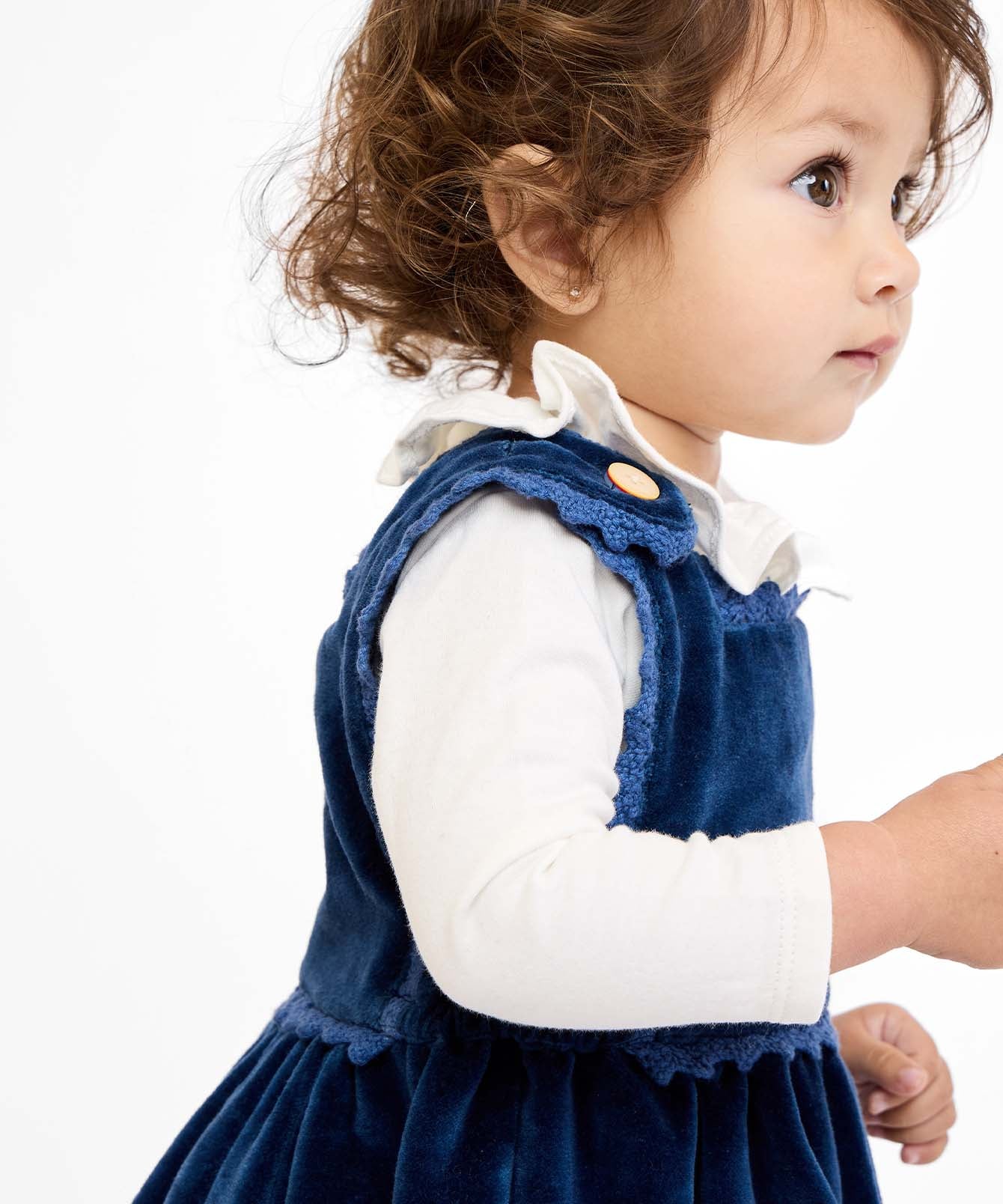 Dorothy Baby Dress, Petrol Velvet