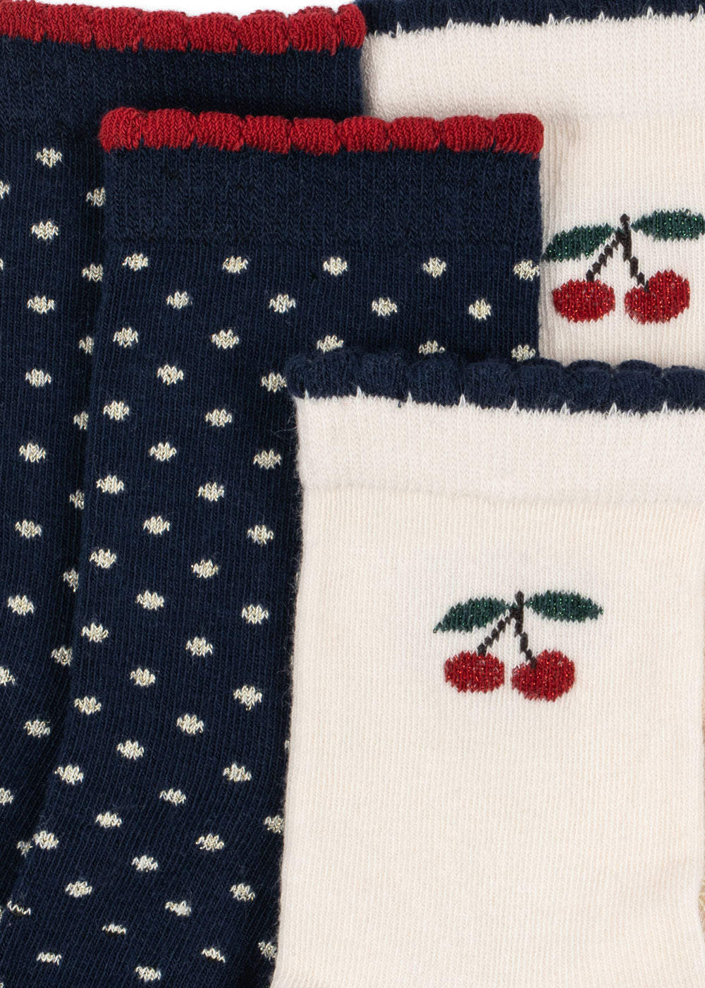 2 Pack Cherry Dot Socks, Cherry Mix