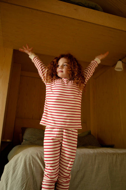 Holiday Classic Pajama, Red & Oatmeal Breton