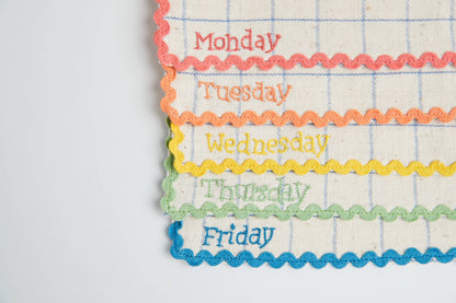 Handwoven Days Of The Week Lunchbox Napkins