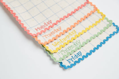 Handwoven Days Of The Week Lunchbox Napkins