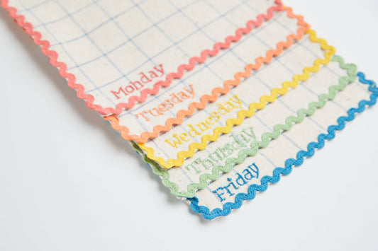 Handwoven Days Of The Week Lunchbox Napkins