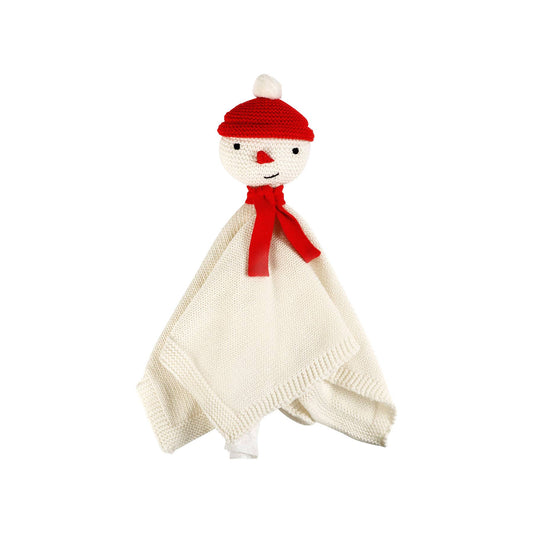 Organic Knit Snowman Lovey in White