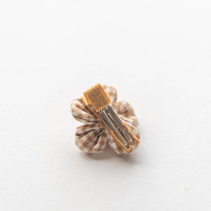 Gingham Flower Hair Clip, Beige