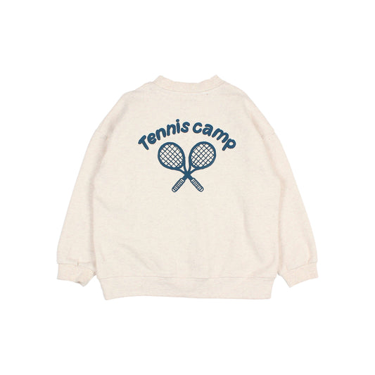 Tennis Sweatshirt, Ecru Melange