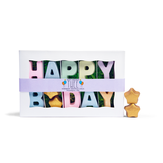 Happy Birthday Gift Box Handmade Sidewalk Chalk