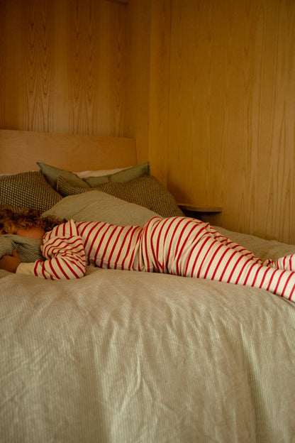 Holiday Classic Pajama, Red & Oatmeal Breton
