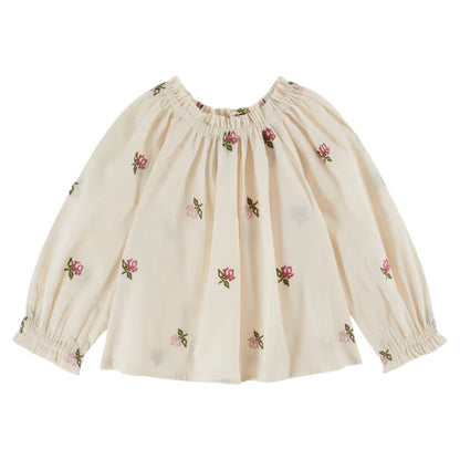 Floral Embroidered Blouse, All Over Rose