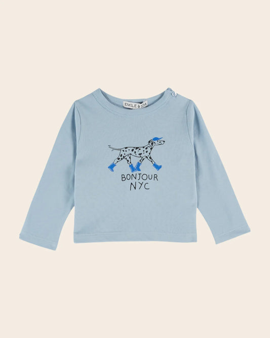 Dalmatian Cotton T-Shirt, Sky Blue